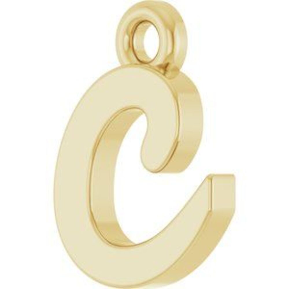 Kazi Luxury 10k Yellow Script Initial C Dangle - image 2